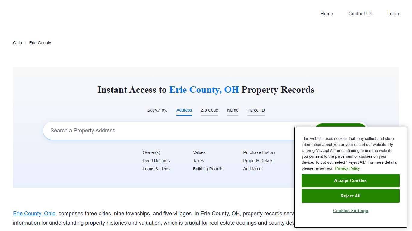 Erie County, OH Property Records Owners, Deeds, Permits